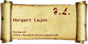 Hergert Lajos névjegykártya
